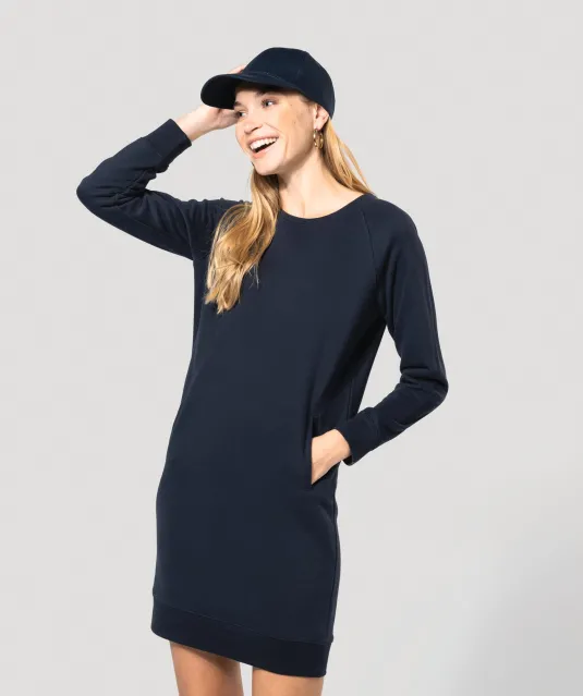 K493 - Bio fleece lounge jurk Light grey heather