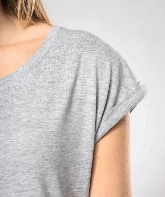 K388 - Lang dames-t-shirt Light grey heather