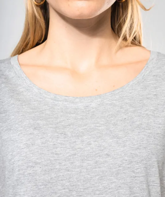 K388 - Lang dames-t-shirt Light grey heather
