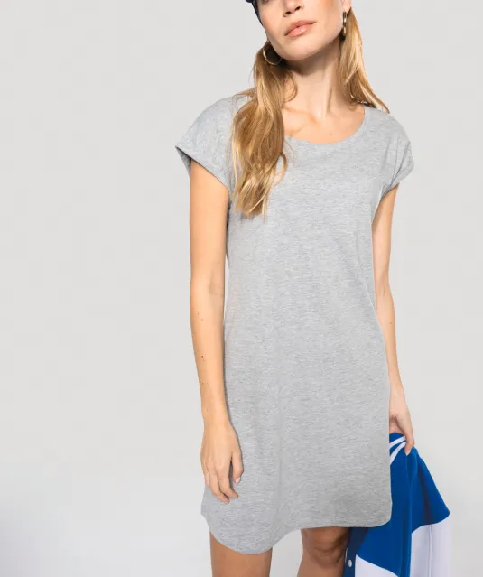 K388 - Lang dames-t-shirt Light grey heather