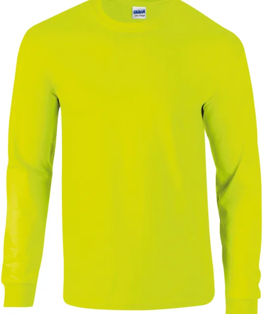 GI2400 - Ultra Cotton™ Classic Fit Adult Long Sleeve T-Shirt Safety Yellow
