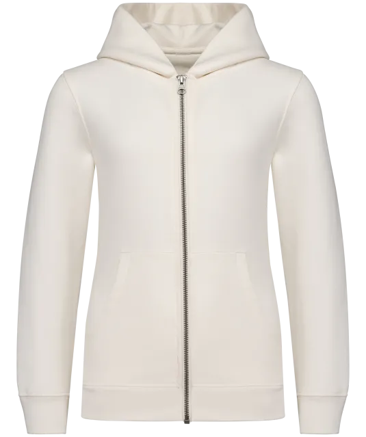 NS405 - Ecologische kindersweater met rits en capuchon Ivory