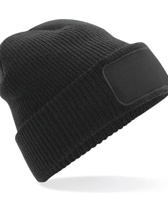 B440 - Thinsulate™ Patch Beanie Black