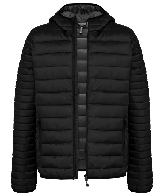 K6110 - Men's lightweight hooded padded jacket Black