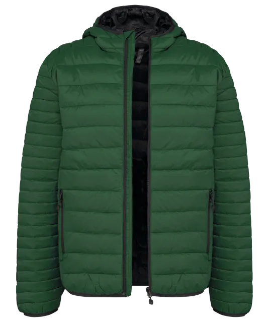 K6110 - Men's lightweight hooded padded jacket Forest Green
