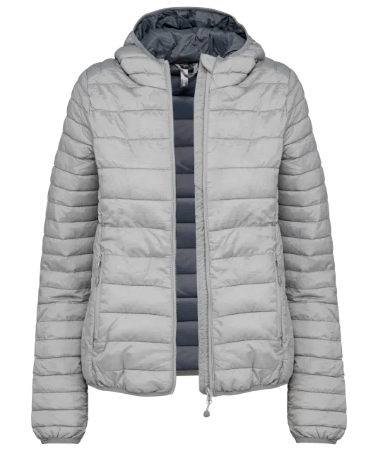 K6111 - Ladies' lightweight hooded padded jacket Marl Silver
