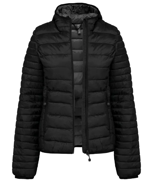 K6111 - Ladies' lightweight hooded padded jacket Black