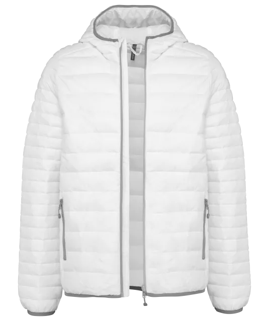 K6110 - Men's lightweight hooded padded jacket White