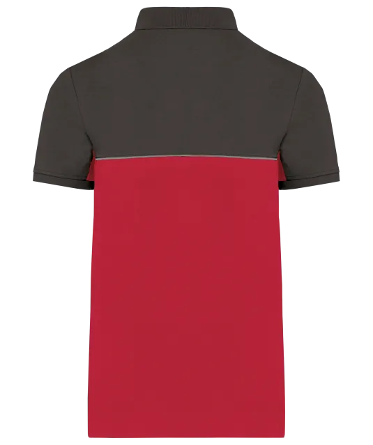 WK210 - Ecologische uniseks polo met korte mouwen in twee kleuren Red / Dark Grey