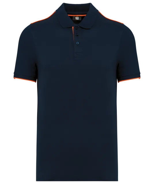 WK270 - Contrasterende polo Day To Day korte mouwen Navy / Fluorescent Orange