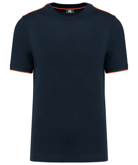 WK3020 - T-shirt Day To Day korte mouwen Navy / Fluorescent Orange