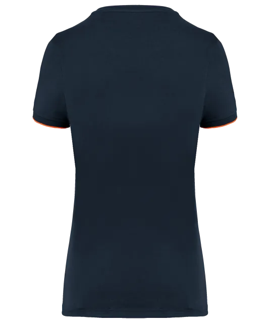 WK3021 - Dames-T-shirt Day To Day korte mouwen Navy / Fluorescent Orange