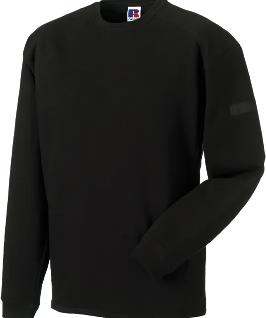 RU013M - Heavy Duty ronde hals sweater Black