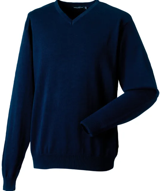 RU710M - V-neck Knitted Pullover French Navy