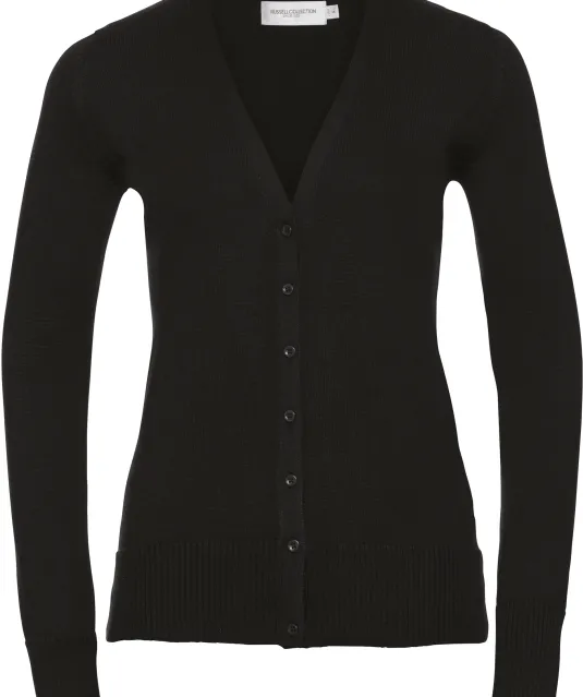RU715F - Ladies' gebreid vest met V-hals Black