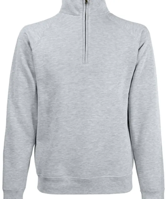SC165 - Premium Sweater met Ritskraag (62-032-0) Heather Grey