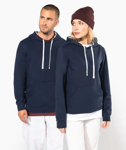 K4013 - Unisex sweater met capuchon met contrasterend motief Black / Mexican Skull