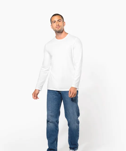 K3016 - T-shirt ronde hals lange mouwen White