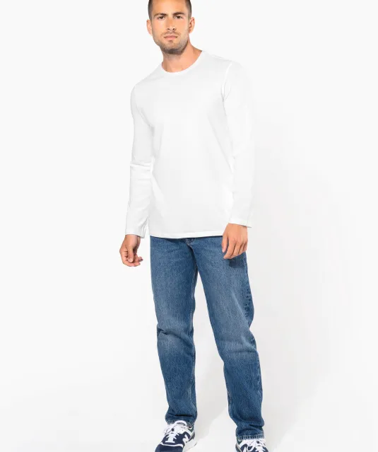 K3016 - T-shirt ronde hals lange mouwen White