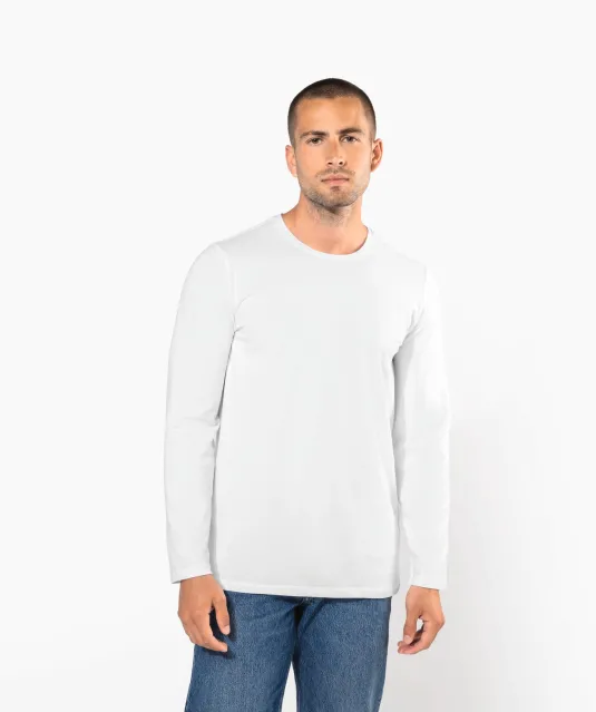 K3016 - T-shirt ronde hals lange mouwen White