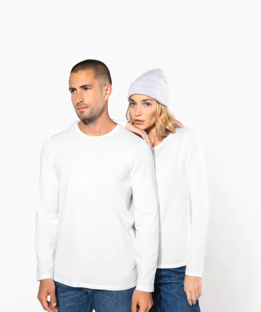 K3016 - T-shirt ronde hals lange mouwen White