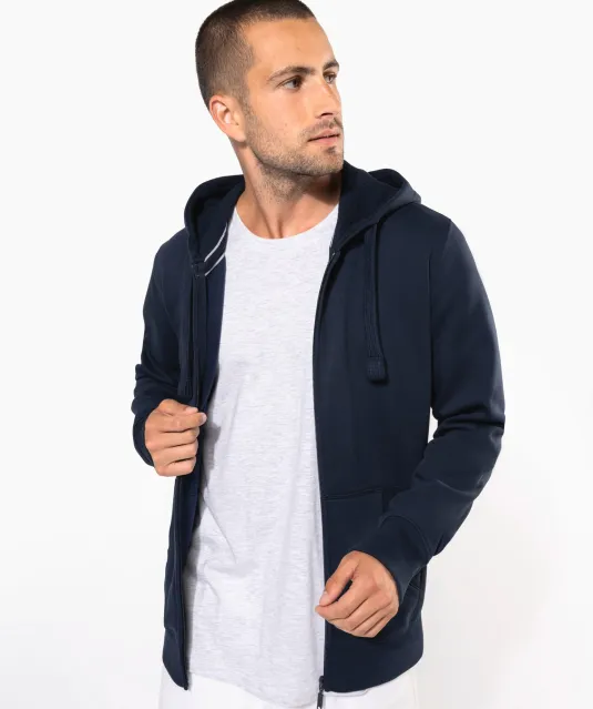 K454 - Hooded Sweater Met Rits White