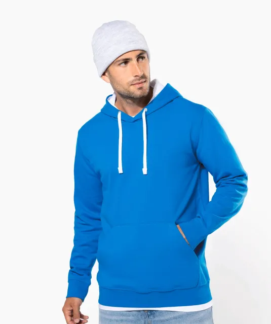 K446 - Sweater met contrasterende capuchon Black / Fine Grey