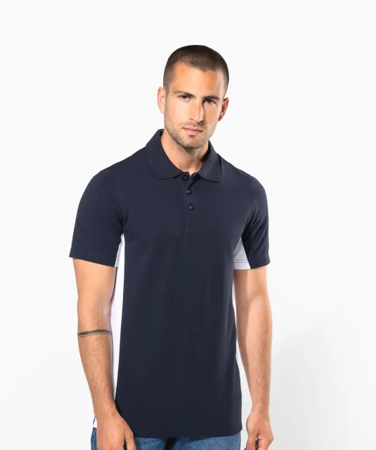 K232 - Tweekleurige piquépolo korte mouwen heren Red / Black