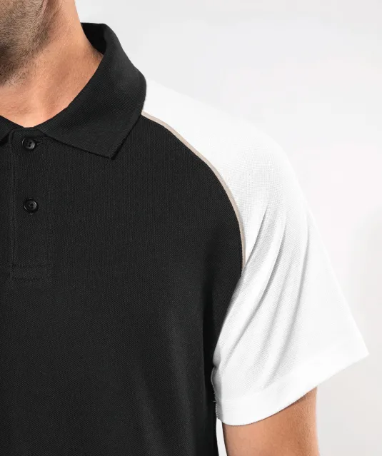 K226 - Baseballpolo Black / White
