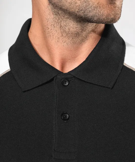 K226 - Baseballpolo Black / White
