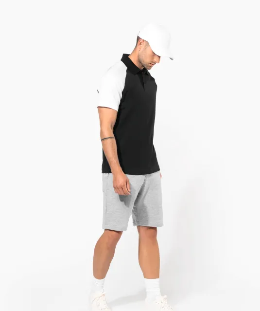 K226 - Baseballpolo Black / White