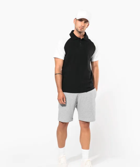 K226 - Baseballpolo Black / White