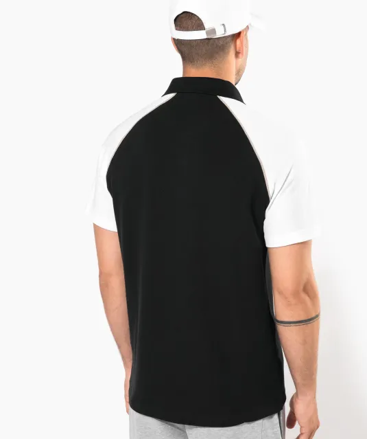 K226 - Baseballpolo Black / White