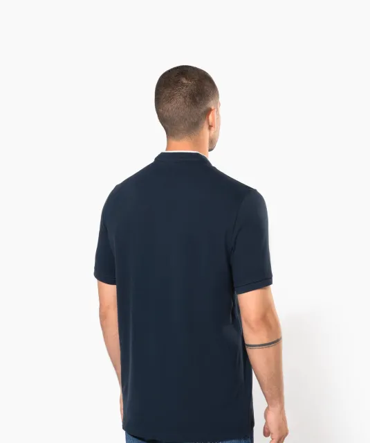K223 - Herenpolo met maokraag en korte mouwen Black / Oxford Grey