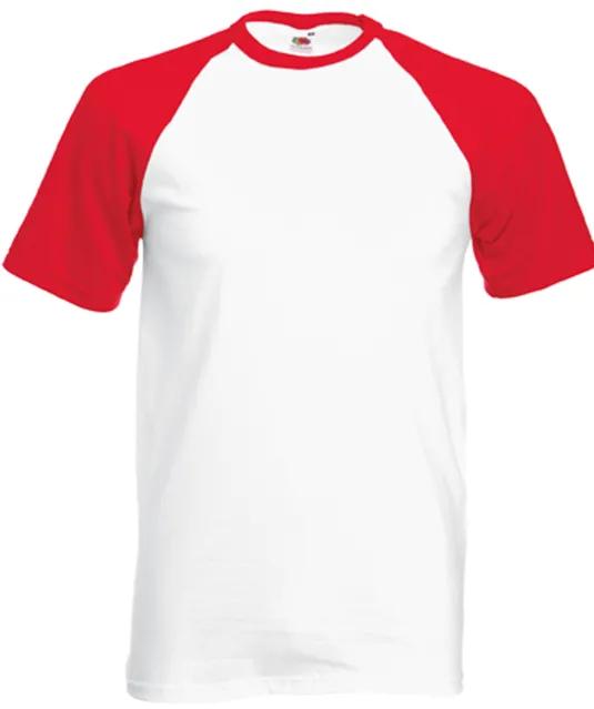SC61026 - Valueweight Baseball T met korte mouwen White / Red