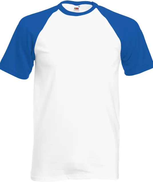SC61026 - Valueweight Baseball T met korte mouwen White / Royal Blue
