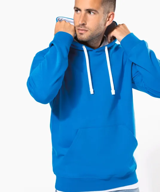 K446 - Sweater met contrasterende capuchon Black / Fine Grey