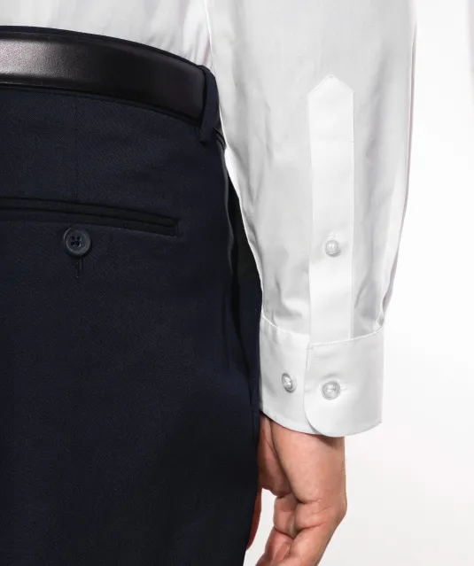 K515 - Herenoverhemd met "Mao" kraag lange mouwen White