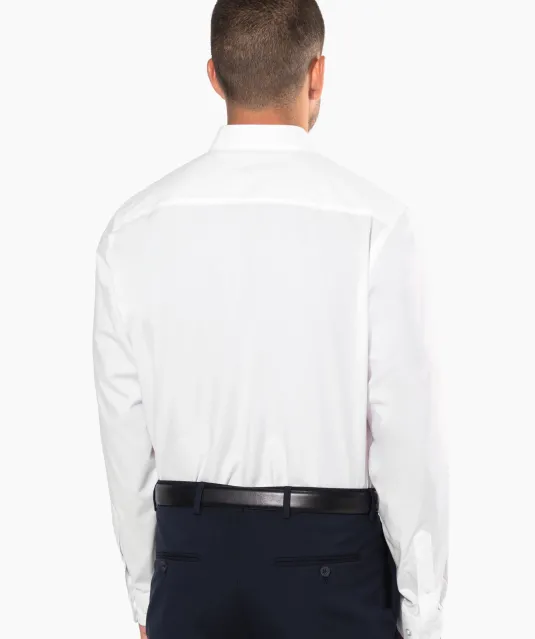 K515 - Herenoverhemd met "Mao" kraag lange mouwen White