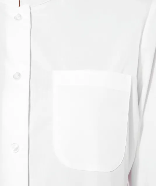 K514 - Damesblouse met "Mao" kraag lange mouwen White
