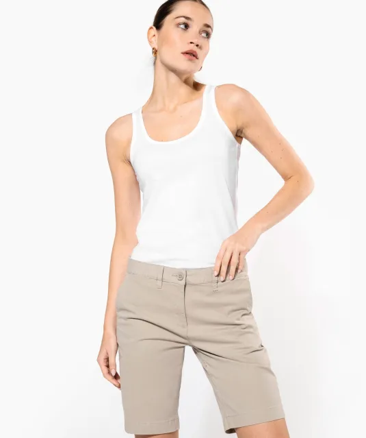 K751 - Dames chino bermudashorts Beige