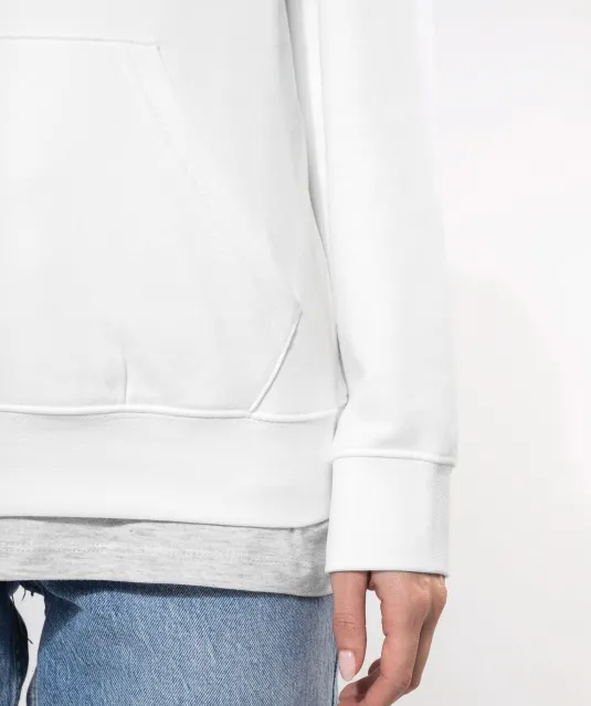 K465 - Damessweater met capuchon in contrasterende kleur Black / Fine Grey