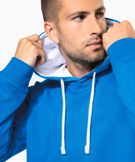K446 - Sweater met contrasterende capuchon Black / Fine Grey