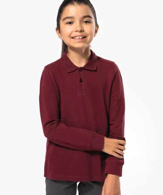 K269 - Kinderpolo lange mouwen Black