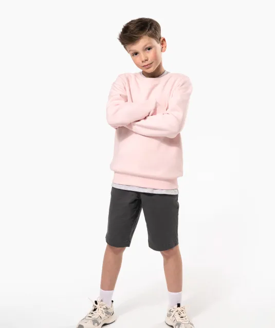 K4026 - Ecologische kindersweater met ronde hals White
