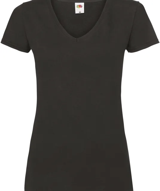 SC61398 - Lady-fit Valueweight V-neck T (61-398-0) Black
