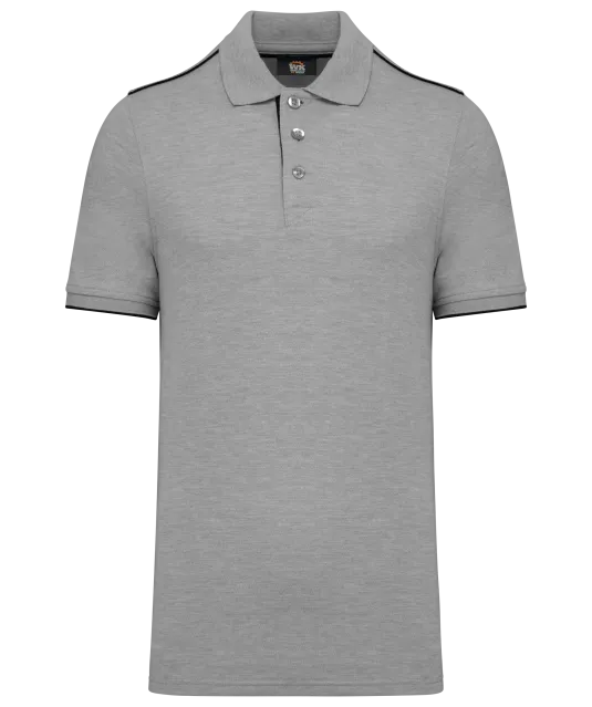 WK270 - Contrasterende polo Day To Day korte mouwen Oxford Grey / Black