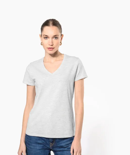 K381 - Dames T-shirt V-hals Korte Mouwen White