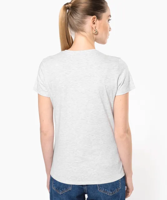 K381 - Dames T-shirt V-hals Korte Mouwen White
