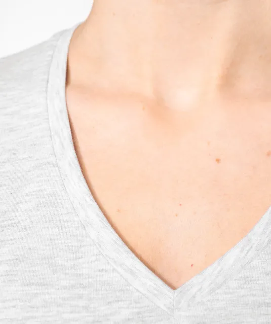 K381 - Dames T-shirt V-hals Korte Mouwen White